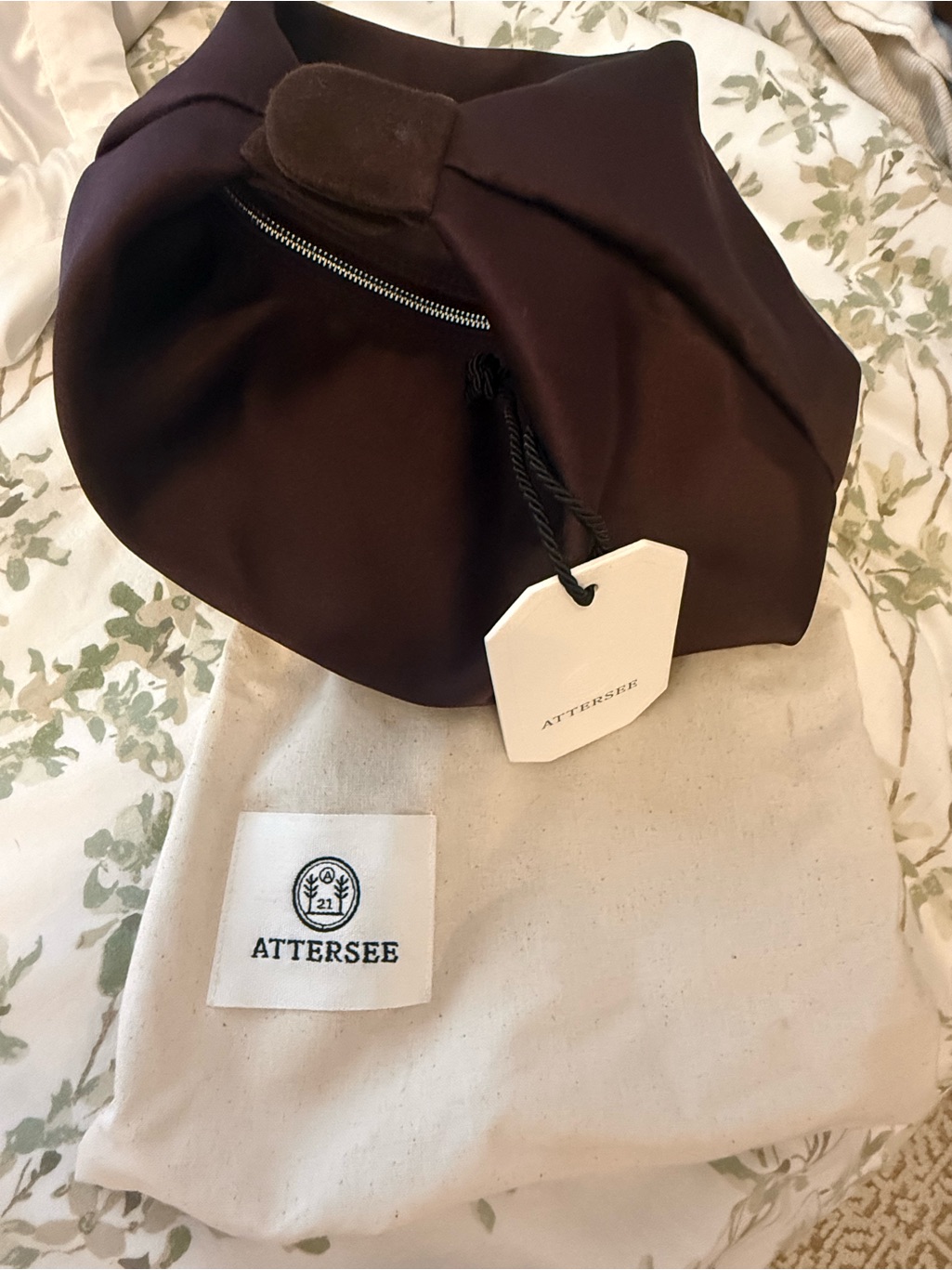 The Brea Satin Clutch In Deep Brown — image 3 of 4
